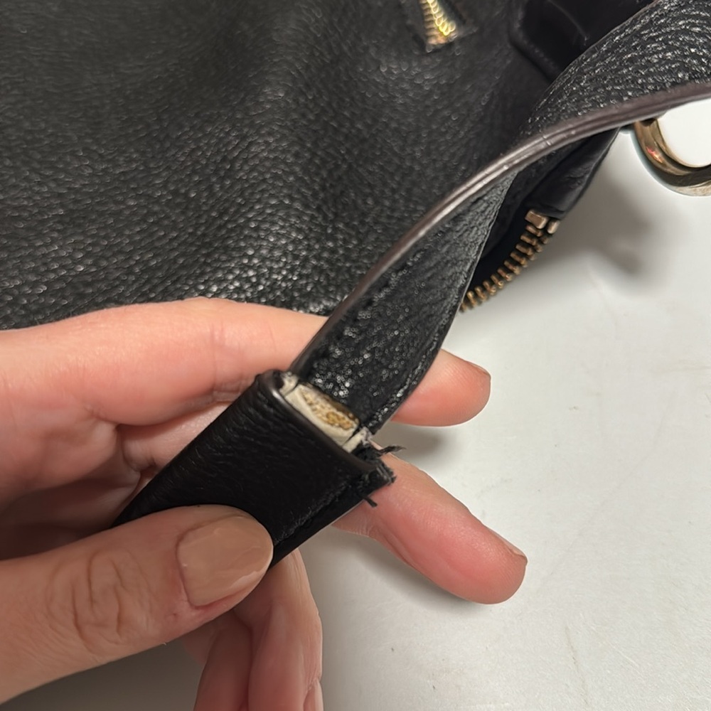 B. Makowsky Black Leather Shoulder Bag - Picture 5 of 5
